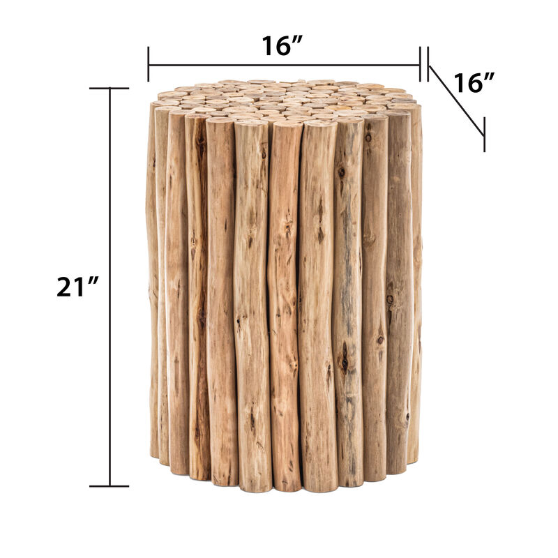 Raveliqua White Wood-Stick End Table image number 4