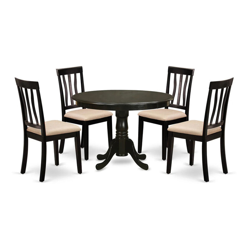 East West Furniture 5 Pc Kitchen Table set-Dining Table and 4 Dinette Chairs.