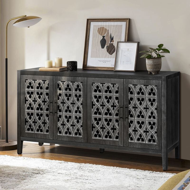 Nasbit Rustic Farmhouse Sideboard Storage Cabinet image number 2