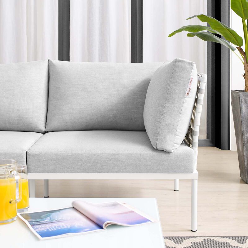 Modway - Harmony Sunbrella&reg; Basket Weave Outdoor Patio Aluminum Loveseat