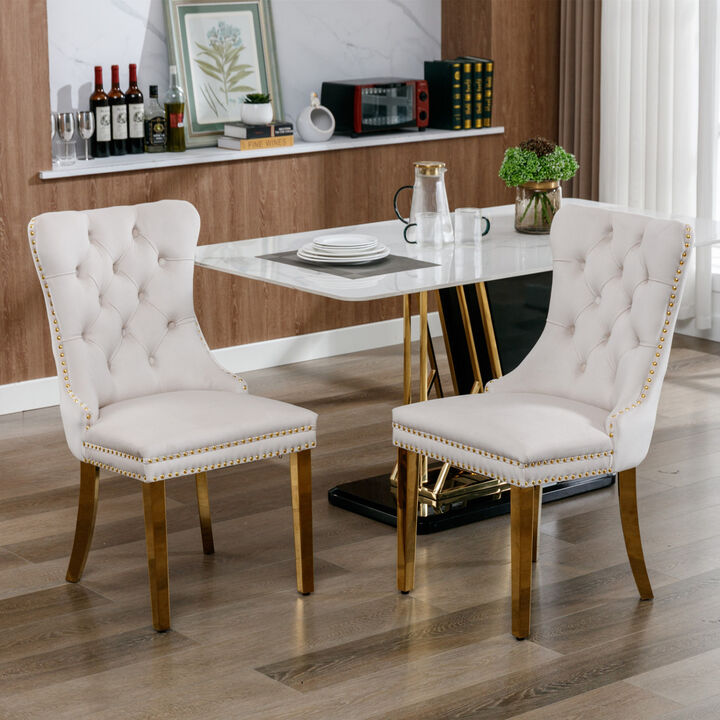Streamdale Contemporary Velvet Dining Chairs, Set of 2