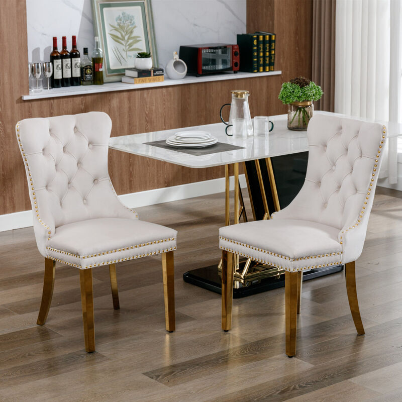 Streamdale Contemporary Velvet Dining Chairs, Set of 2 image number 1