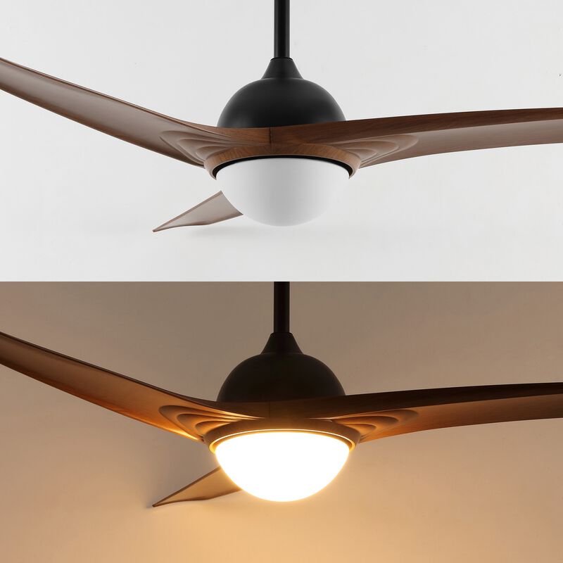 Sully Contemporary Industrial Iron/Plastic Integrated LED Ceiling Fan