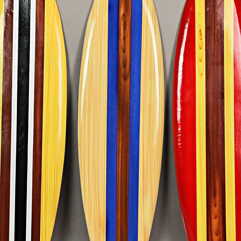 Set of 3 Wooden Striped Surfboard Wall Hangings 32 Inches Long image number 3