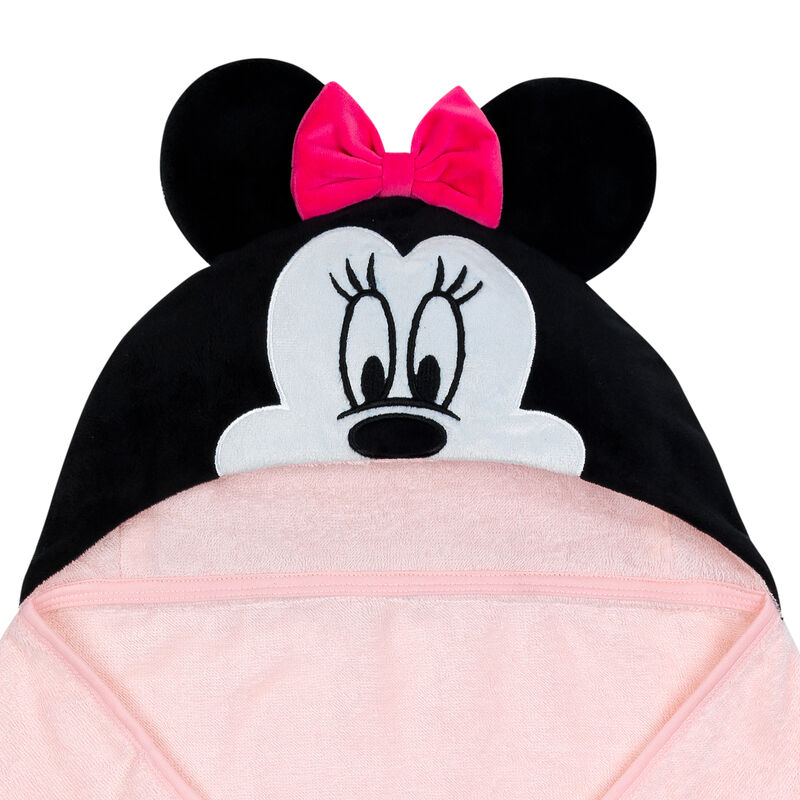 Lambs & Ivy Disney Baby Minnie Mouse Pink Cotton Hooded Baby Bath Towel