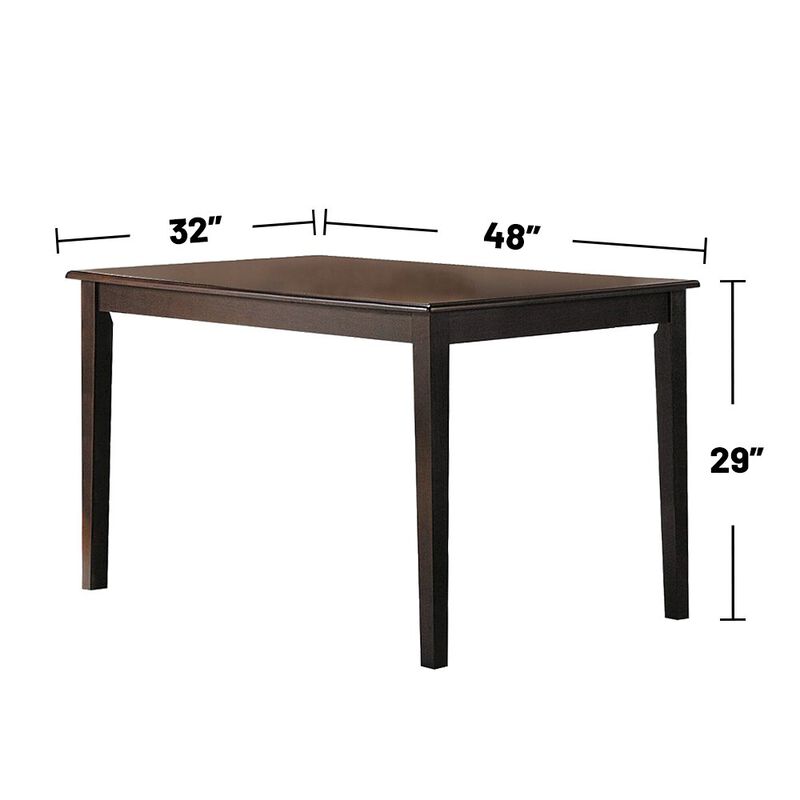 Simple Relax Rectangular Wooden Dining Table in Espresso Finish image number 3