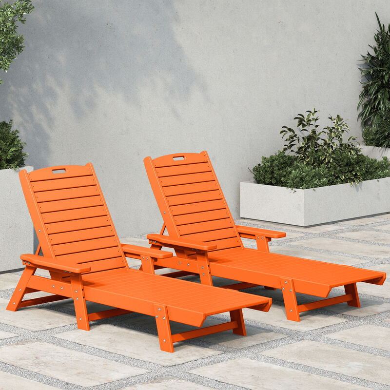 WestinTrends Poly Reclining Chaise Lounge (Set Of 2)