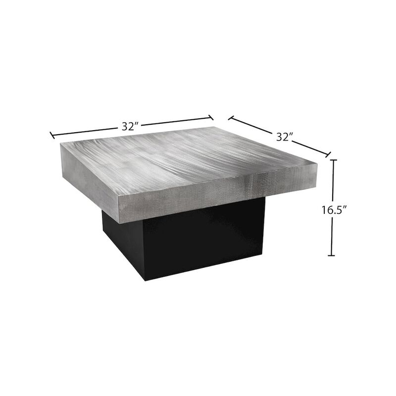 Meridian Furniture Palladium Silver Coffee Table