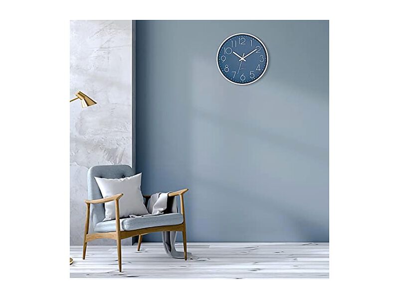 Cerulean Wall Clock 12 Inch Silent Non Ticking Modern Battery Operated image number 3