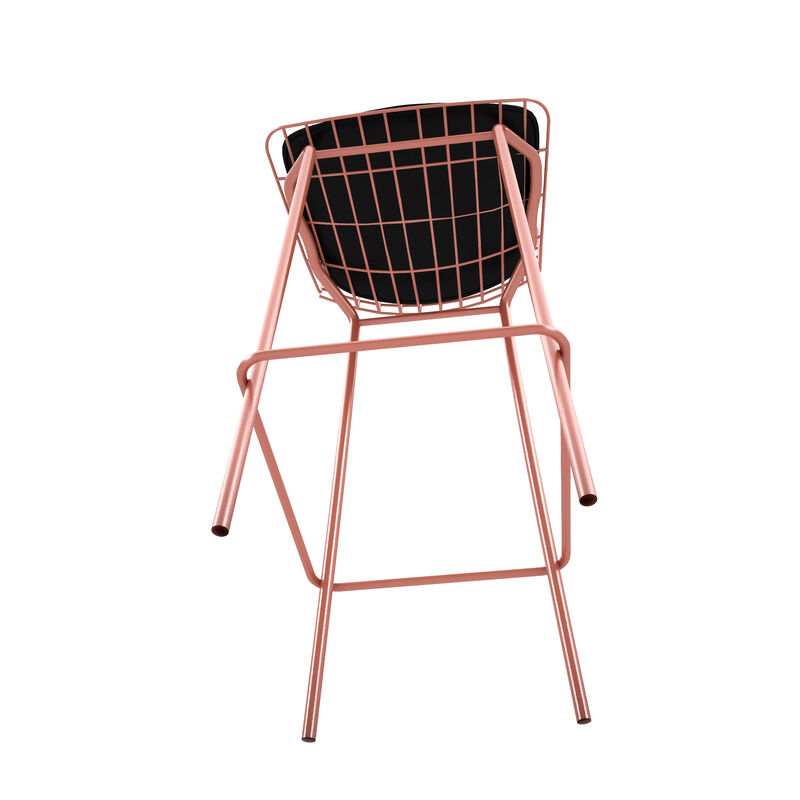 Madeline Pink and Black Bar Stools (Set of 2)
