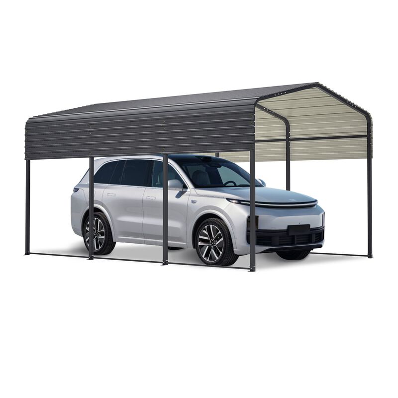 Mondawe 10x15FT Heavy-Duty Metal Carport – UV & Weatherproof Galvanized Car Shelter