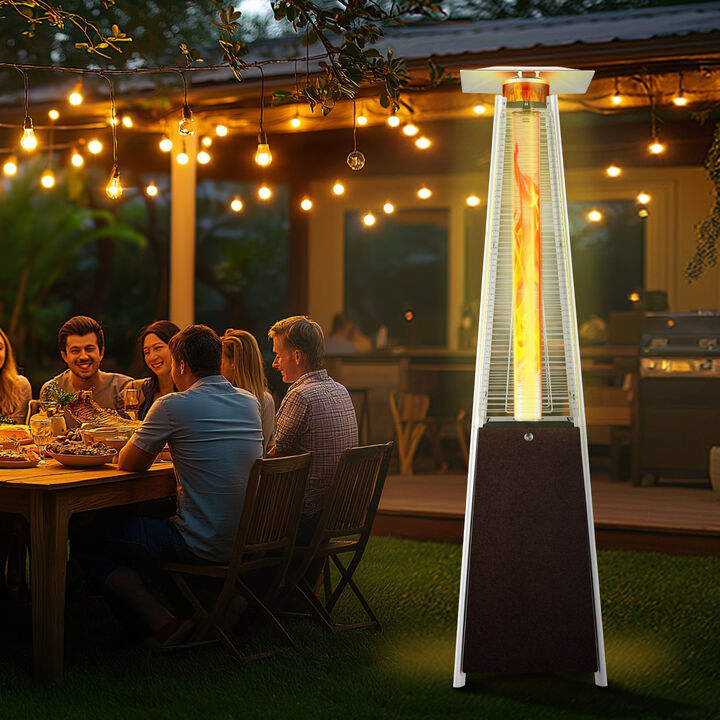 Tall Pyramid Propane Heater &ndash; Outdoor Gas Heater with Wheels for Patio, Terrace, and Garden