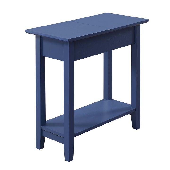 Convenience Concepts American Heritage Flip Top End Table, Cobalt Blue