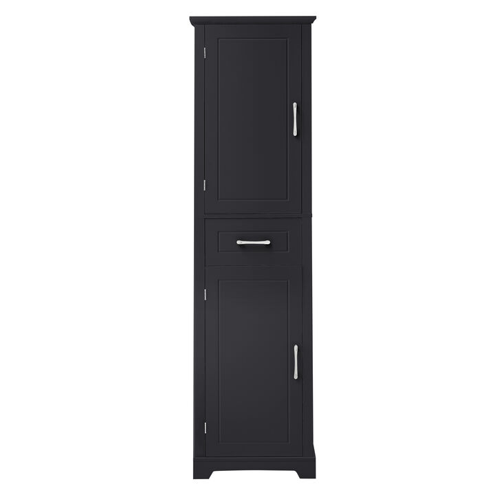 Merax Tall Bathroom Storage Cabinet, Freestanding Storage Cabinet with Two Doors and Adjustable Shelves