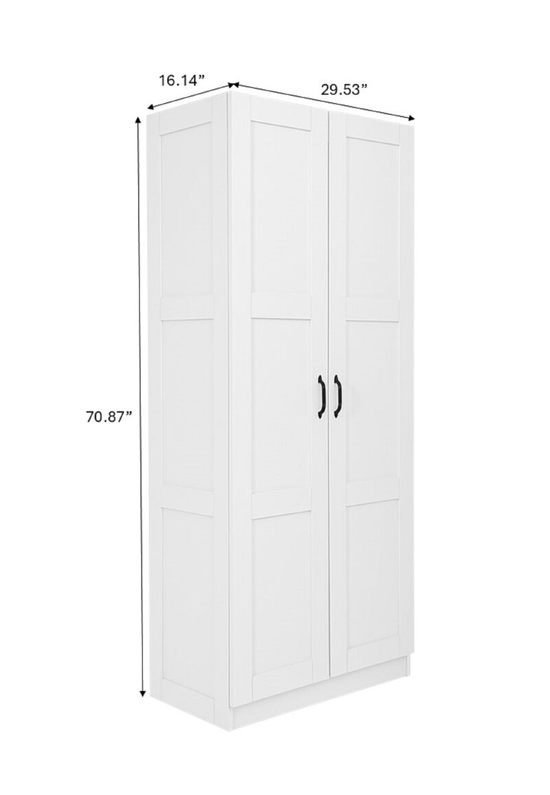 30 in. W x 71 in. H x 16 in. D 5-Shelf Wood Freestanding Cabinet