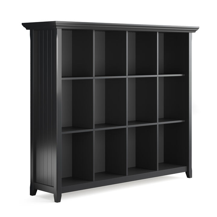 Acadian SOLID WOOD 48 inch x 57 inch Transitional 12 Cube Storage in Black