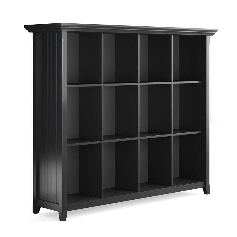 Acadian SOLID WOOD 48 inch x 57 inch Transitional 12 Cube Storage in Black