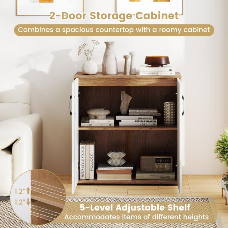 Hivvago Coffee Bar Cabinet with 5-Position Adjustable Shelf for Living Room Dining Room