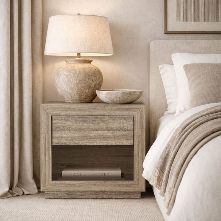 Soren 26" 1-Drawer Nightstand in Natural Oak