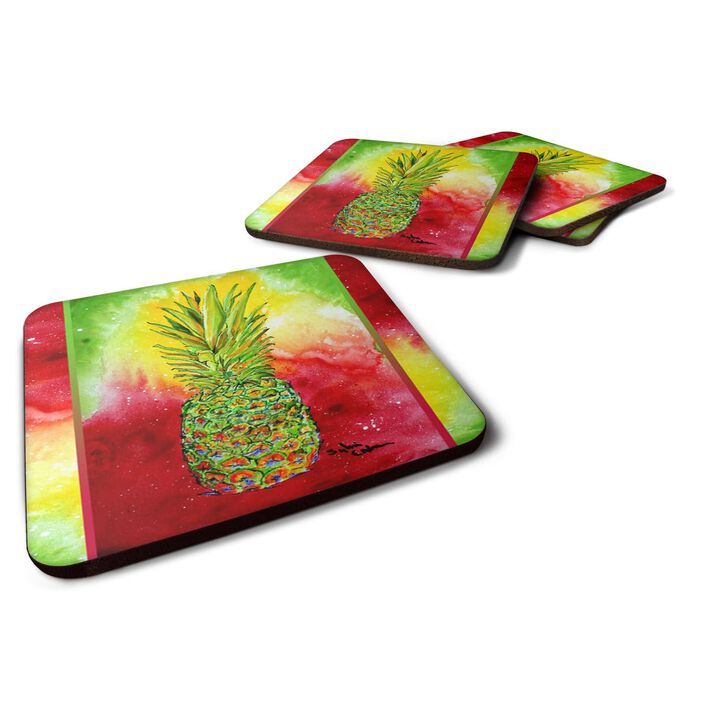 Caroline's Treasures 8395FC Pineapple Foam Coasters (Set of 4), 3.5 H x 3.5 W, Multicolor