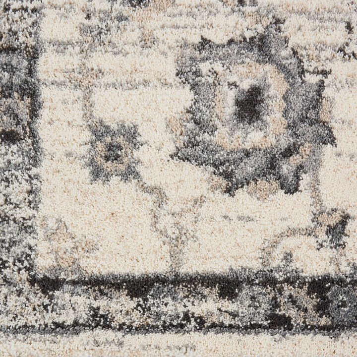 HomeRoots Floral Medallion Distressed Area Rug