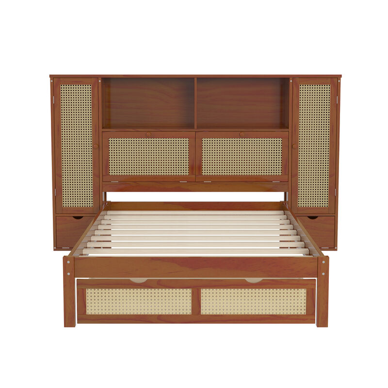 Merax Wooden Platform Bed with Storage Headboard