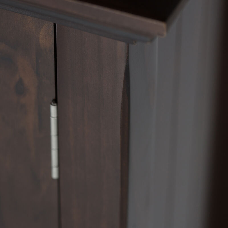 Acadian SOLID WOOD 62 inch Wide Transitional Wide Storage Cabinet in Brunette Brown