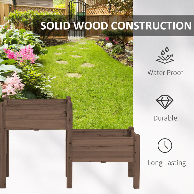 Hivvago 3-Planter Raised Garden Bed for Flowers, Herbs, and Vegetables image number 6