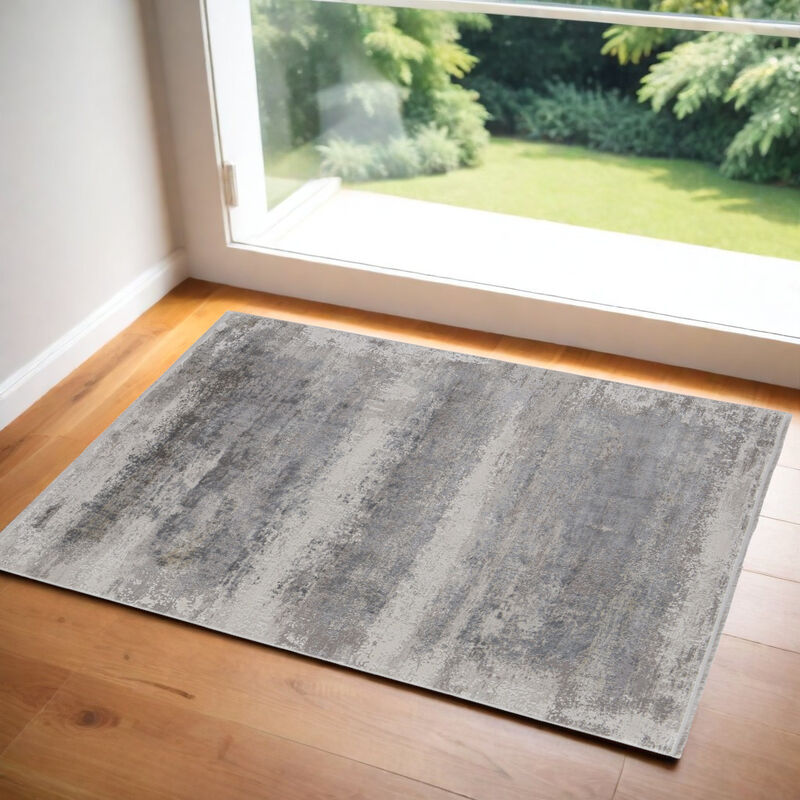 HomeRoots Abstract Power Loom Area Rug With Fringe image number 1
