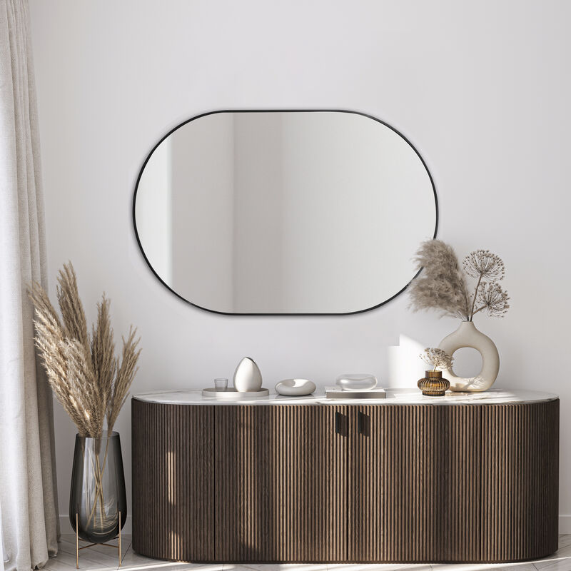 Milly Medium Oval Metal Framed Wall Mirror