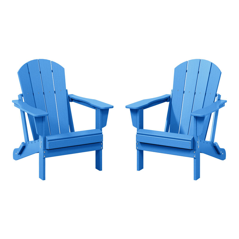 WestinTrends Westintrends 2 piece set outdoor folding Poly Adirondack chair