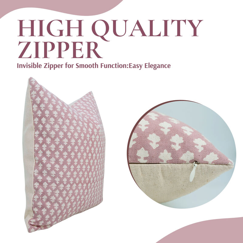 Boho Pink Cotton Cushioncase Throw Pillow Cover image number 2