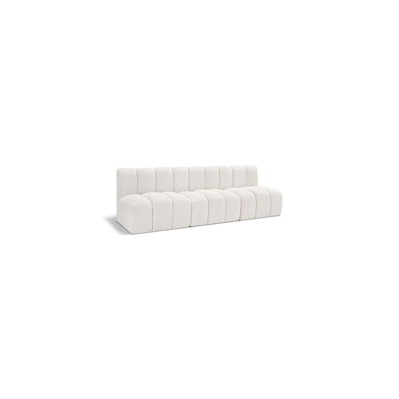Meridian Furniture Arc Cream Boucle Fabric Modular Sofa