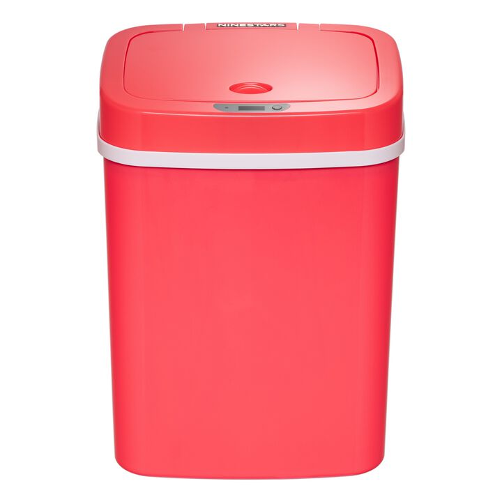 Ninestars Rectangular 3.2-Gallon Plastic Motion Sensor Trash Can