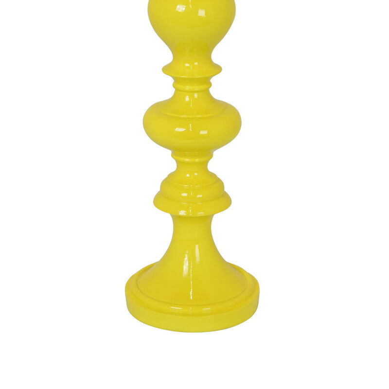 Meo Tabletop D&eacute;cor Candle Holder, Sculpted Turned Yellow Resin, 20 Inch image number 6