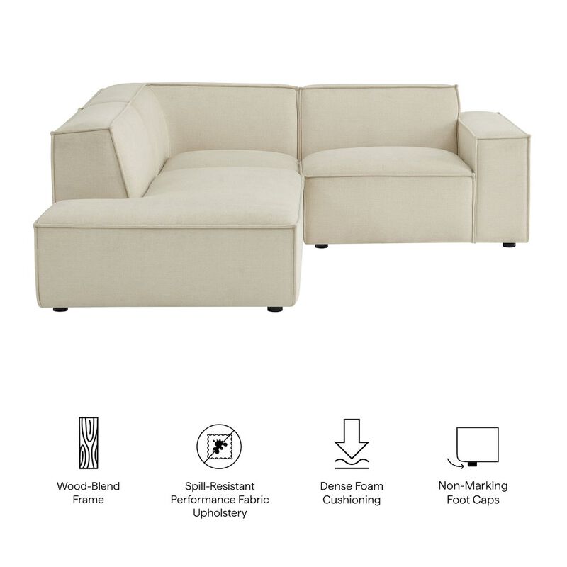 Restore 3-Piece Performance Fabric Upholstered Modular L-Shaped Sectional Sofa image number 1