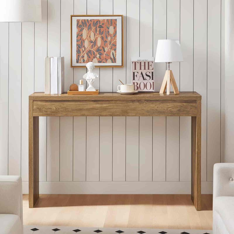 Modern Console Table for Entryway with Open Storage and Clean Lines- Brown image number 4