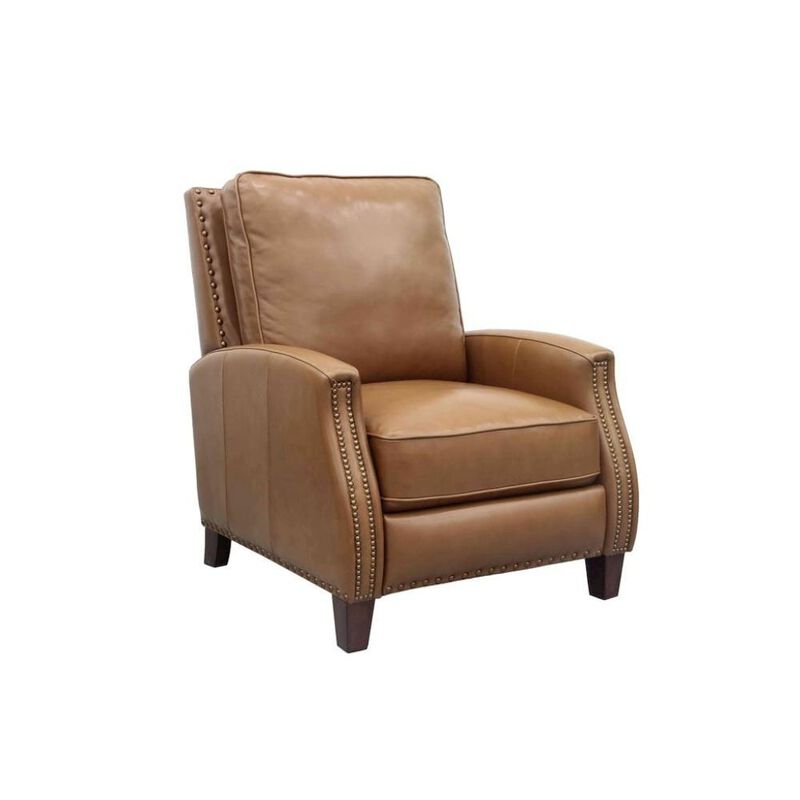 Brown Leather Recliner Chair with Hardwood Frame and Footrest image number 3