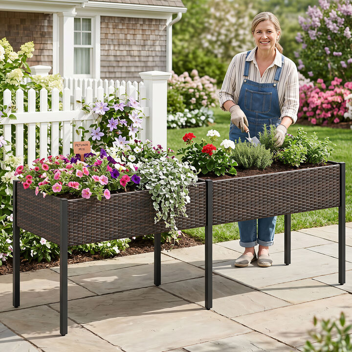 Raised Garden Bed with Legs and Removable Liner for Herbs and Vegetables