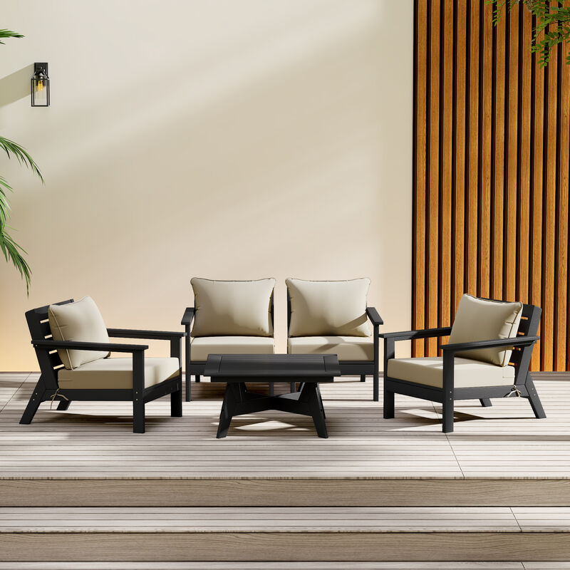 WestinTrends Outdoor 5-Piece Modular Sectional Patio Furniture Sofa Set image number 1