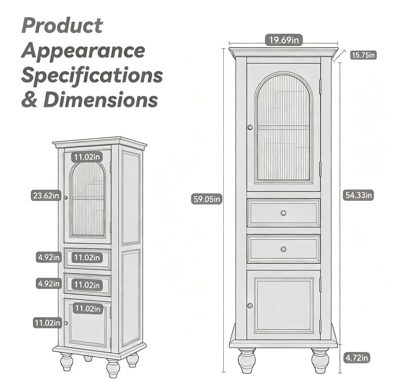 Vophex Narrow Storage Cabinet image number 8