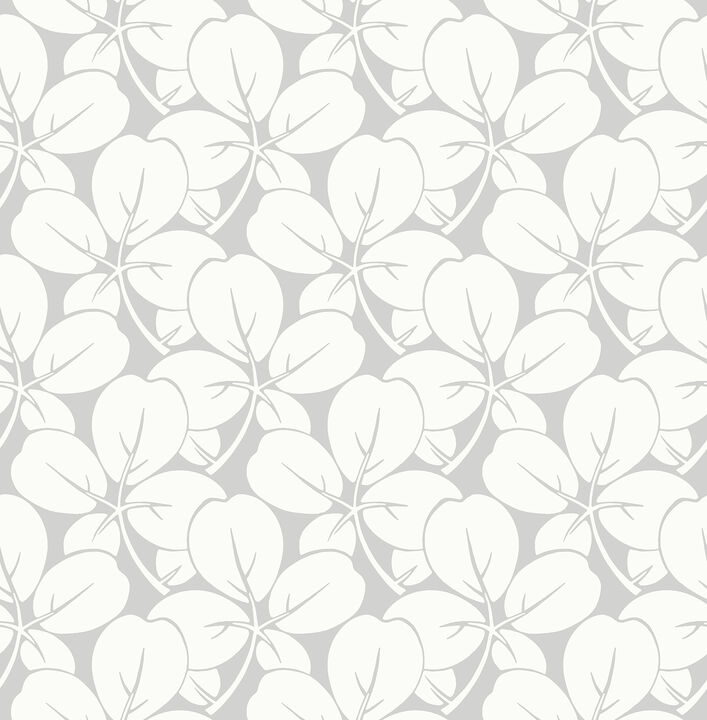 Robert Light Grey Clover Wallpaper