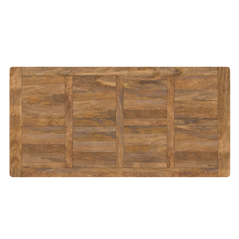 Campbell 72 inch x 36 inch Rectangle Modern Industrial Dining Table in Burnt Wax