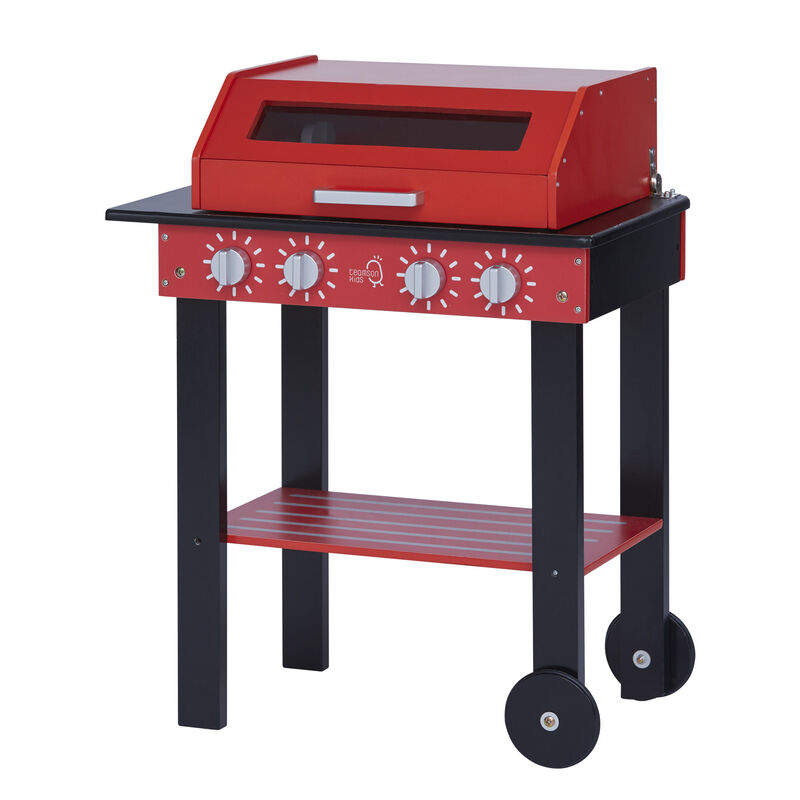 Little Helper Backyard BBQ Grill Playset with 26 Cooking Accessories, Red/Black image number 8