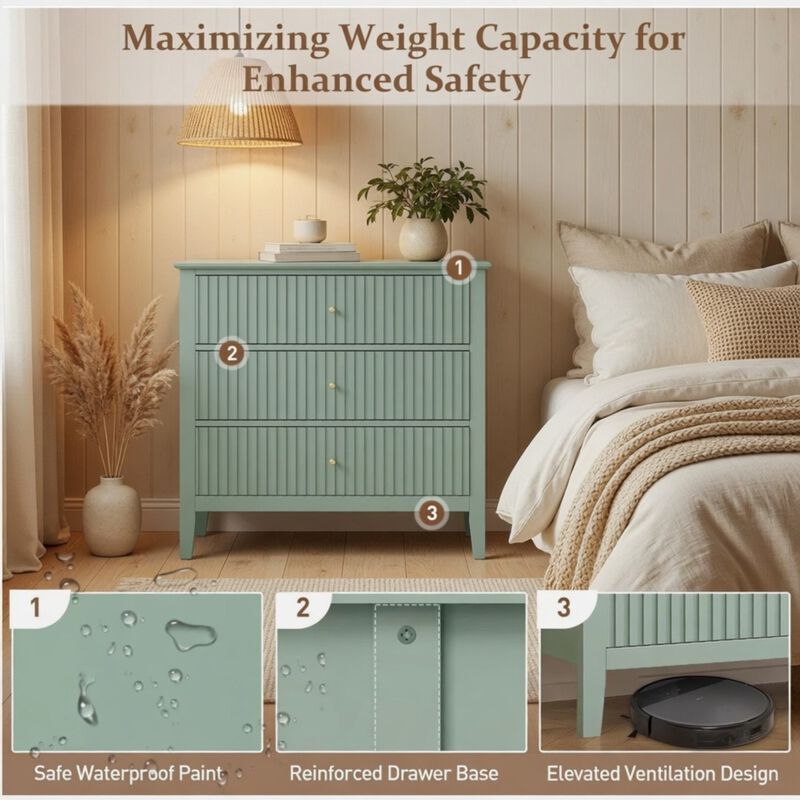 Bekkig Modern 3-Drawer Dresser image number 5