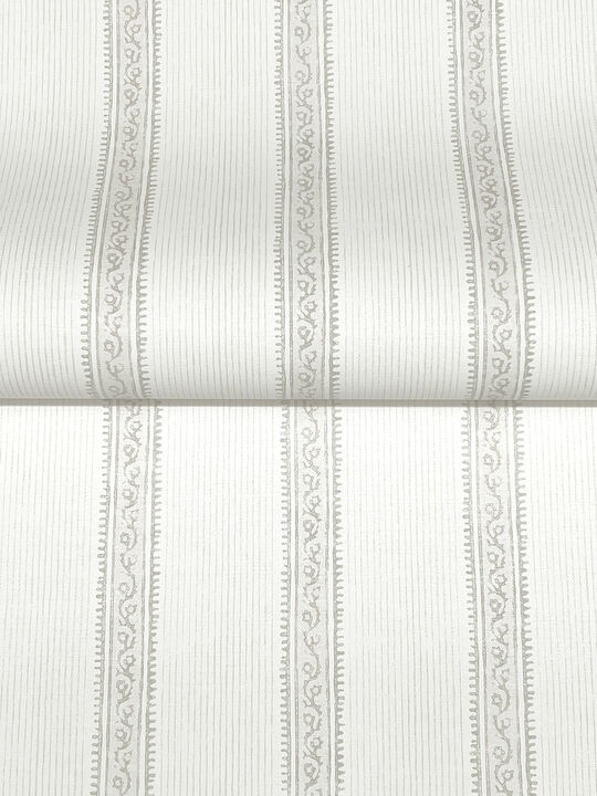 Mandevilla Beige Vine Stripe Wallpaper