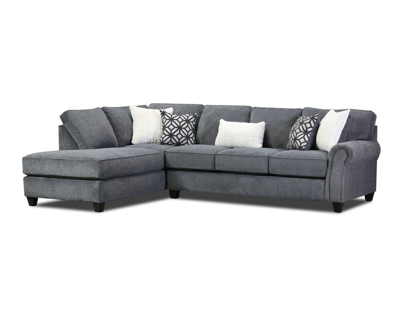 Houston Charcoal Left-Side Facing Sofa with Chaise image number 2