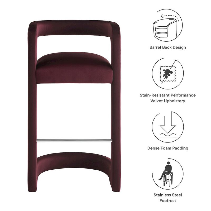 Winslow Performance Velvet Bar Stool image number 2