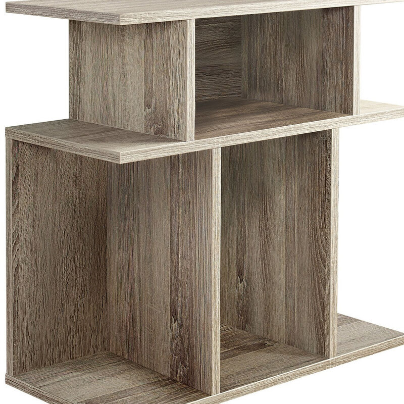 Wood Accent Table with 6 Open Storage Slots &ndash; Ideal for Books, Decor & More