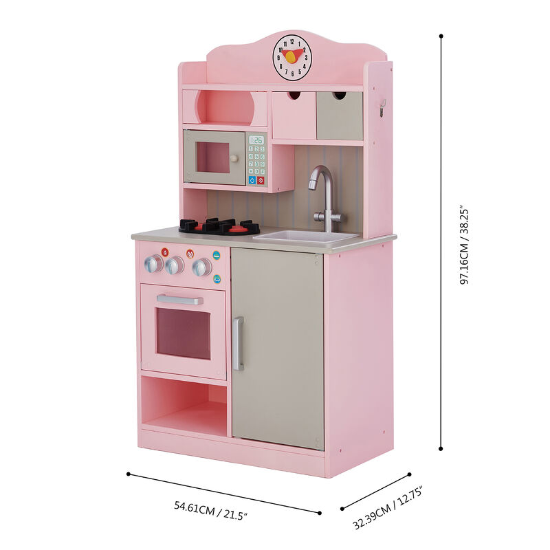 Teamson Kids - Little Chef Florence Classic Play Kitchen - Pink / Grey
